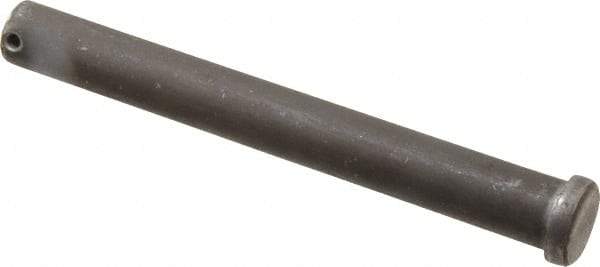 Made in USA - 3/4" Pin Diam, 6-1/2" OAL, Standard Clevis Pin - 5/32" Hole, 6-11/32" Usable Length, Uncoated Steel - USA Tool & Supply