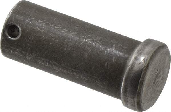 Made in USA - 1" Pin Diam, 2-1/4" OAL, Standard Clevis Pin - 13/64" Hole, 2-3/64" Usable Length, Uncoated Steel - USA Tool & Supply