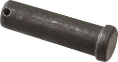 Made in USA - 1" Pin Diam, 3-1/2" OAL, Standard Clevis Pin - 13/64" Hole, 3-19/64" Usable Length, Uncoated Steel - USA Tool & Supply