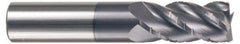 Accupro - 5/16" Diam, 3/4" LOC, 4 Flute Solid Carbide Roughing & Finishing Square End Mill - Uncoated, 2-1/2" OAL, 5/16" Shank Diam, Straight Shank, 40° Helix, Centercutting, Regular Length - USA Tool & Supply