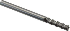 Accupro - 3/16" Diam, 3/4" LOC, 4 Flute Solid Carbide Roughing & Finishing Square End Mill - Uncoated, 2-1/2" OAL, 3/16" Shank Diam, Straight Shank, 40° Helix, Centercutting, Long Length - USA Tool & Supply