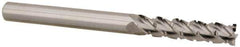 Accupro - 1/4" Diam, 1-1/8" LOC, 4 Flute Solid Carbide Roughing & Finishing Square End Mill - Uncoated, 3" OAL, 1/4" Shank Diam, Straight Shank, 40° Helix, Centercutting, Long Length - USA Tool & Supply