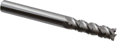 Accupro - 5/16" Diam, 1-1/8" LOC, 4 Flute Solid Carbide Roughing & Finishing Square End Mill - Uncoated, 3" OAL, 5/16" Shank Diam, Straight Shank, 40° Helix, Centercutting, Long Length - USA Tool & Supply