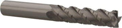 Accupro - 1/2" Diam, 2" LOC, 4 Flute Solid Carbide Roughing & Finishing Square End Mill - Uncoated, 4" OAL, 1/2" Shank Diam, Straight Shank, 40° Helix, Centercutting, Long Length - USA Tool & Supply