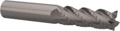 Accupro - 3/4" Diam, 2-1/4" LOC, 4 Flute Solid Carbide Roughing & Finishing Square End Mill - Uncoated, 5" OAL, 3/4" Shank Diam, Straight Shank, 40° Helix, Centercutting, Long Length - USA Tool & Supply