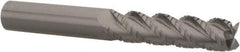 Accupro - 3/4" Diam, 3" LOC, 4 Flute Solid Carbide Roughing & Finishing Square End Mill - Uncoated, 6" OAL, 3/4" Shank Diam, Straight Shank, 40° Helix, Centercutting, Extra Long Length - USA Tool & Supply