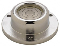 Geier & Bluhm, Inc. - 1-3/4 Inch Base Diameter x 0.63 Inch Overall Height, 3 Circles, Brass Bull's Eye Circular Level - 0.3 Inch Vial Diameter, 13/16 Inch Inner Diameter, 0.12 Inch Mounting Hole Diameter, 30 min Sensitivity, -40 to 150°F - USA Tool & Supply