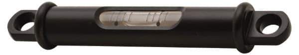 Geier & Bluhm, Inc. - 3-3/4 Inch Long, Horizontal, Brass Tubular and Pocket Level - 0.1 Inch Sensitivity, 5/8 Inch High/Diameter, Black Lacquer, 1 Vial - USA Tool & Supply