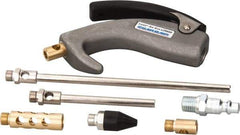 Guardair - 7 Piece Laser Palm Switch Air Gun Kit - 1/4 Inlet, 120 Max psi, Aluminum Hose - USA Tool & Supply