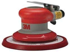 3M - 12,000 OPM, 17 CFM Air Consumption, 90 psi Air Pressure, Palm Air Orbital Sander - Round Pad, 3/8" Inlet - USA Tool & Supply