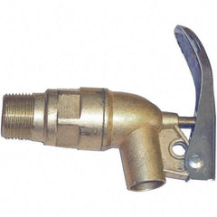 Wesco Industrial Products - 3/4" NPT Brass Rigid Drum Faucet - FM Approved, No Arrester, Self Closing, 5" Long Extension - USA Tool & Supply