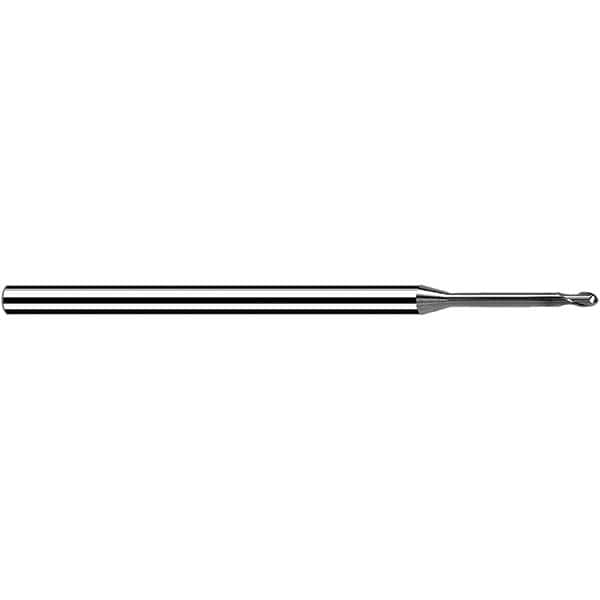 Fraisa - 0.8mm Diam, 0.96mm LOC, 2 Flute Solid Carbide Ball End Mill - USA Tool & Supply