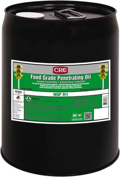 CRC - 5 Gal Pail Direct Food Contact White Oil - Clear, 32°F to 300°F, Food Grade - USA Tool & Supply