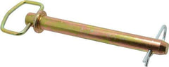 Made in USA - 7/8" Pin Diam, 8" Long, Zinc Plated Steel Pull Ring Hitch Pin - 7" Usable Length - USA Tool & Supply