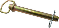 Made in USA - 1" Pin Diam, 8" Long, Zinc Plated Steel Pull Ring Hitch Pin - 7" Usable Length - USA Tool & Supply