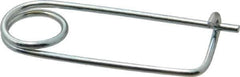Made in USA - 1-11/16" Usable Length Spring Steel Standard Safety Pin - 2-3/4" OAL, 0.091" Wire Diam, 5/8" Inside Clearance, Zinc-Plated - USA Tool & Supply