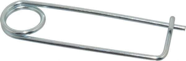 Made in USA - 2-13/16" Usable Length Spring Steel Standard Safety Pin - 4-3/8" OAL, 0.12" Wire Diam, 13/16" Inside Clearance, Zinc-Plated - USA Tool & Supply