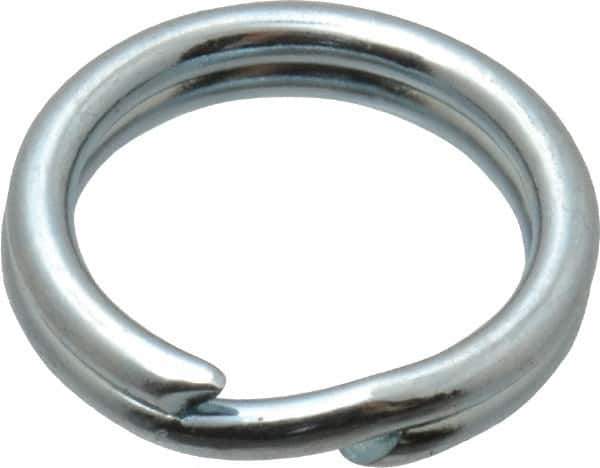 Made in USA - 0.328" ID, 0.43" OD, 0.074" Thick, Split Ring - Grade 2 Spring Steel, Zinc-Plated Finish - USA Tool & Supply