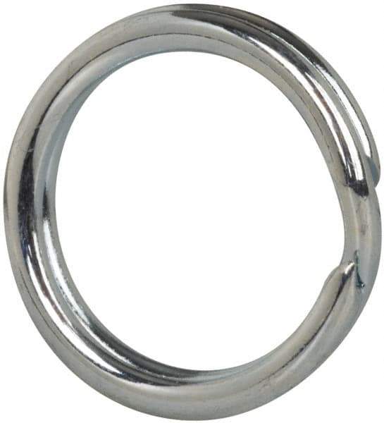 Made in USA - 0.428" ID, 0.542" OD, 0.083" Thick, Split Ring - Grade 2 Spring Steel, Zinc-Plated Finish - USA Tool & Supply