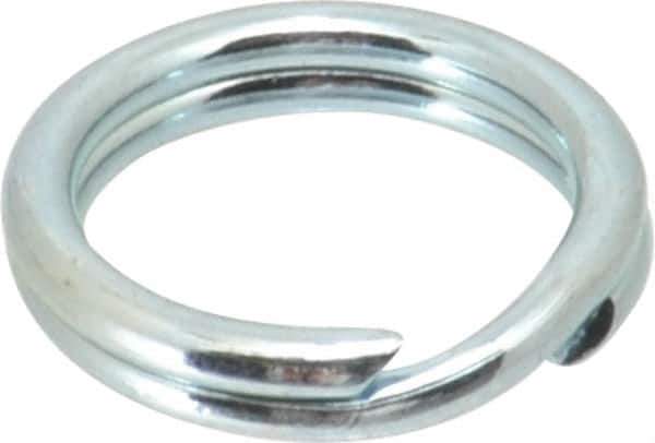 Made in USA - 0.46" ID, 0.604" OD, 0.105" Thick, Split Ring - Grade 2 Spring Steel, Zinc-Plated Finish - USA Tool & Supply