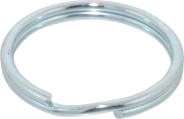 Made in USA - 1.06" ID, 1-1/4" OD, 0.13" Thick, Split Ring - Grade 2 Spring Steel, Zinc-Plated Finish - USA Tool & Supply