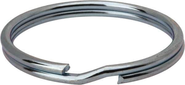 Made in USA - 1.635" ID, 1.865" OD, 0.175" Thick, Split Ring - Grade 2 Spring Steel, Zinc-Plated Finish - USA Tool & Supply