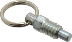 Gibraltar - 1/4-20, 0.31" Thread Length, 0.16" Plunger Diam, 0.19" Plunger Projection, 0.5 Lb Init to 2 Lb Final End Force, Steel Pull Ring Plunger - 0.31" Len Under Head, 0.44" Body Len, 0.62" Ring Diam, 0.62" Plunger Len, 1/4" Hex, 0.18" Head Height - USA Tool & Supply