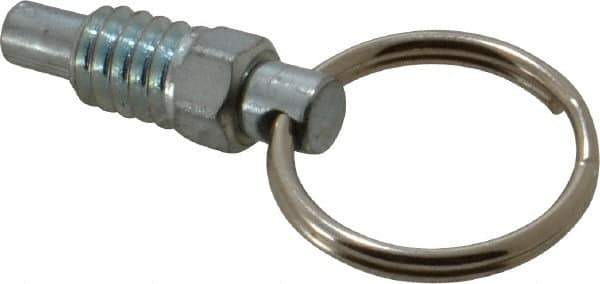 Gibraltar - 1/4-20, 0.31" Thread Length, 0.16" Plunger Diam, 0.19" Plunger Projection, 0.5 Lb Init to 2 Lb Final End Force, Steel Pull Ring Plunger - 0.31" Len Under Head, 0.44" Body Len, 3/4" Ring Diam, 0.62" Plunger Len, 1/4" Hex, 0.18" Head Height - USA Tool & Supply