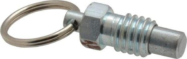 Gibraltar - 3/8-16, 0.31" Thread Length, 1/4" Plunger Diam, 0.28" Plunger Projection, 0.75 Lb Init to 3 Lb Final End Force, Steel Pull Ring Plunger - 0.44" Len Under Head, 0.63" Body Len, 3/4" Ring Diam, 0.82" Plunger Len, 0.38" Hex, 0.19" Head Height - USA Tool & Supply