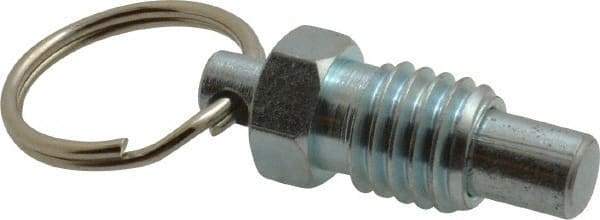Gibraltar - 1/2-13, 0.43" Thread Length, 0.31" Plunger Diam, 0.38" Plunger Projection, 1 Lb Init to 4 Lb Final End Force, Steel Pull Ring Plunger - 0.56" Len Under Head, 0.81" Body Len, 1" Ring Diam, 1.06" Plunger Len, 1/2" Hex, 1/4" Head Height - USA Tool & Supply