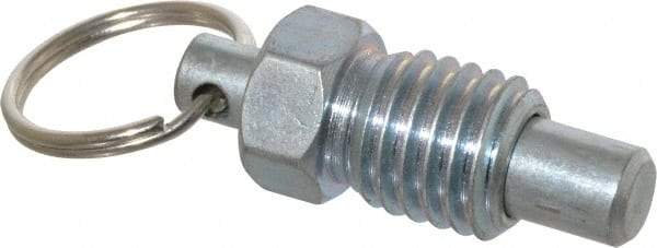 Gibraltar - 5/8-11, 0.56" Thread Length, 0.38" Plunger Diam, 0.44" Plunger Projection, 1.25 Lb Init to 5 Lb Final End Force, Steel Pull Ring Plunger - 0.69" Len Under Head, 1" Body Len, 1" Ring Diam, 1.31" Plunger Len, 0.62" Hex, 0.31" Head Height - USA Tool & Supply