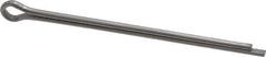 Made in USA - 1/8" Diam x 2-1/2" Long Extended Prong Cotter Pin - Grade 18-8, Uncoated, Stainless Steel - USA Tool & Supply