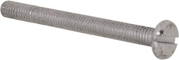 Value Collection - M3x0.50, 30mm Length Under Head Slotted Drive Machine Screw - Pan Head, Grade 4.8 Steel, Zinc-Plated Finish, Without Washer - USA Tool & Supply