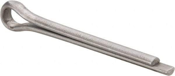 Made in USA - 3/16" Diam x 1-3/4" Long Extended Prong Cotter Pin - Grade 18-8, Uncoated, Stainless Steel - USA Tool & Supply