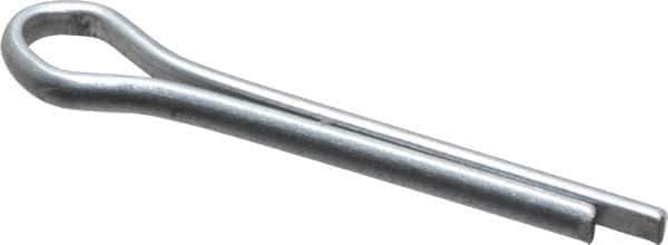 Made in USA - 3/32" Diam x 3/4" Long Extended Prong Cotter Pin - Grade 2, Zinc-Plated, Steel - USA Tool & Supply