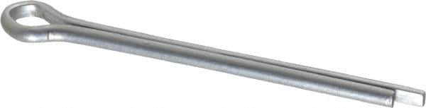 Made in USA - 1/8" Diam x 1-3/4" Long Extended Prong Cotter Pin - Grade 2, Zinc-Plated, Steel - USA Tool & Supply