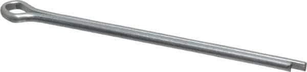 Made in USA - 1/8" Diam x 2-1/2" Long Extended Prong Cotter Pin - Grade 2, Zinc-Plated, Steel - USA Tool & Supply