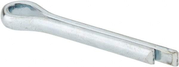 Made in USA - 5/32" Diam x 1" Long Extended Prong Cotter Pin - Grade 2, Zinc-Plated, Steel - USA Tool & Supply