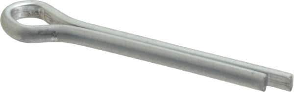 Made in USA - 5/32" Diam x 1-1/4" Long Extended Prong Cotter Pin - Grade 2, Zinc-Plated, Steel - USA Tool & Supply