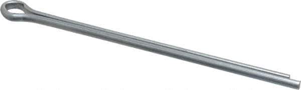 Made in USA - 3/16" Diam x 4" Long Extended Prong Cotter Pin - Grade 2, Zinc-Plated, Steel - USA Tool & Supply