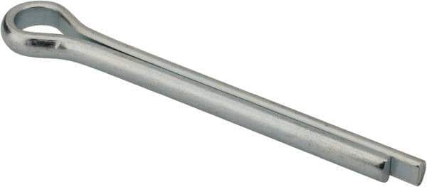 Made in USA - 3/8" Diam x 3-1/2" Long Extended Prong Cotter Pin - Grade 2, Zinc-Plated, Steel - USA Tool & Supply