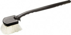 Harper Brush - 2-1/4" Bristle Length, Nylon Utility Scrub Brush - 3-1/2" x 3-1/2" Long x 3" Wide Head, 20" OAL, Easy Grip Handle, Black, Polypropylene Block - USA Tool & Supply