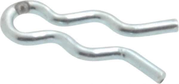 Made in USA - 5/64" Groove, 5/16" Long, Zinc-Plated Spring Steel Hair Pin Clip - 0.029" Clip Diam, 1/8" Shaft Diam, Grade 2 - USA Tool & Supply