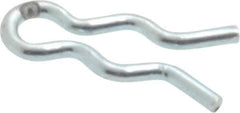 Made in USA - 5/64" Groove, 5/16" Long, Zinc-Plated Spring Steel Hair Pin Clip - 0.029" Clip Diam, 1/8" Shaft Diam, Grade 2 - USA Tool & Supply