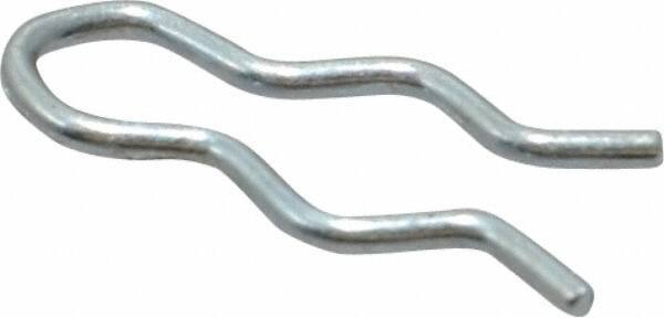 Made in USA - 9/64" Groove, 1/2" Long, Zinc-Plated Spring Steel Hair Pin Clip - 0.031" Clip Diam, 3/16" Shaft Diam, Grade 2 - USA Tool & Supply