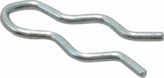 Made in USA - 9/64" Groove, 1/2" Long, Zinc-Plated Spring Steel Hair Pin Clip - 0.031" Clip Diam, 3/16" Shaft Diam, Grade 2 - USA Tool & Supply