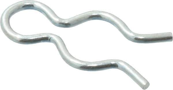 Made in USA - 7/32" Groove, 5/8" Long, Zinc-Plated Spring Steel Hair Pin Clip - 0.033" Clip Diam, 1/4" Shaft Diam, Grade 2 - USA Tool & Supply