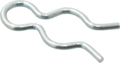Made in USA - 7/32" Groove, 5/8" Long, Zinc-Plated Spring Steel Hair Pin Clip - 0.033" Clip Diam, 1/4" Shaft Diam, Grade 2 - USA Tool & Supply