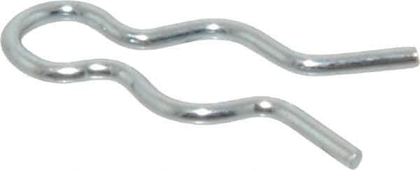 Made in USA - 5/16" Groove, 31/32" Long, Zinc-Plated Spring Steel Hair Pin Clip - 0.052" Clip Diam, 3/8" Shaft Diam, Grade 2 - USA Tool & Supply
