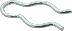 Made in USA - 7/16" Groove, 1-1/8" Long, Zinc-Plated Spring Steel Hair Pin Clip - 0.064" Clip Diam, 1/2" Shaft Diam, Grade 2 - USA Tool & Supply